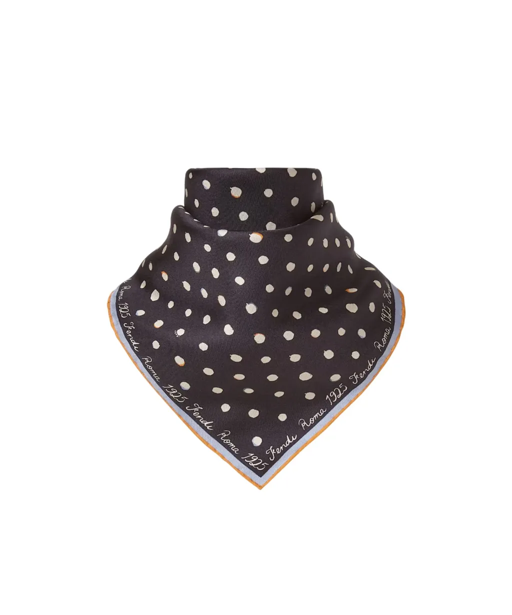 Falena Dots Print Silk Scarf