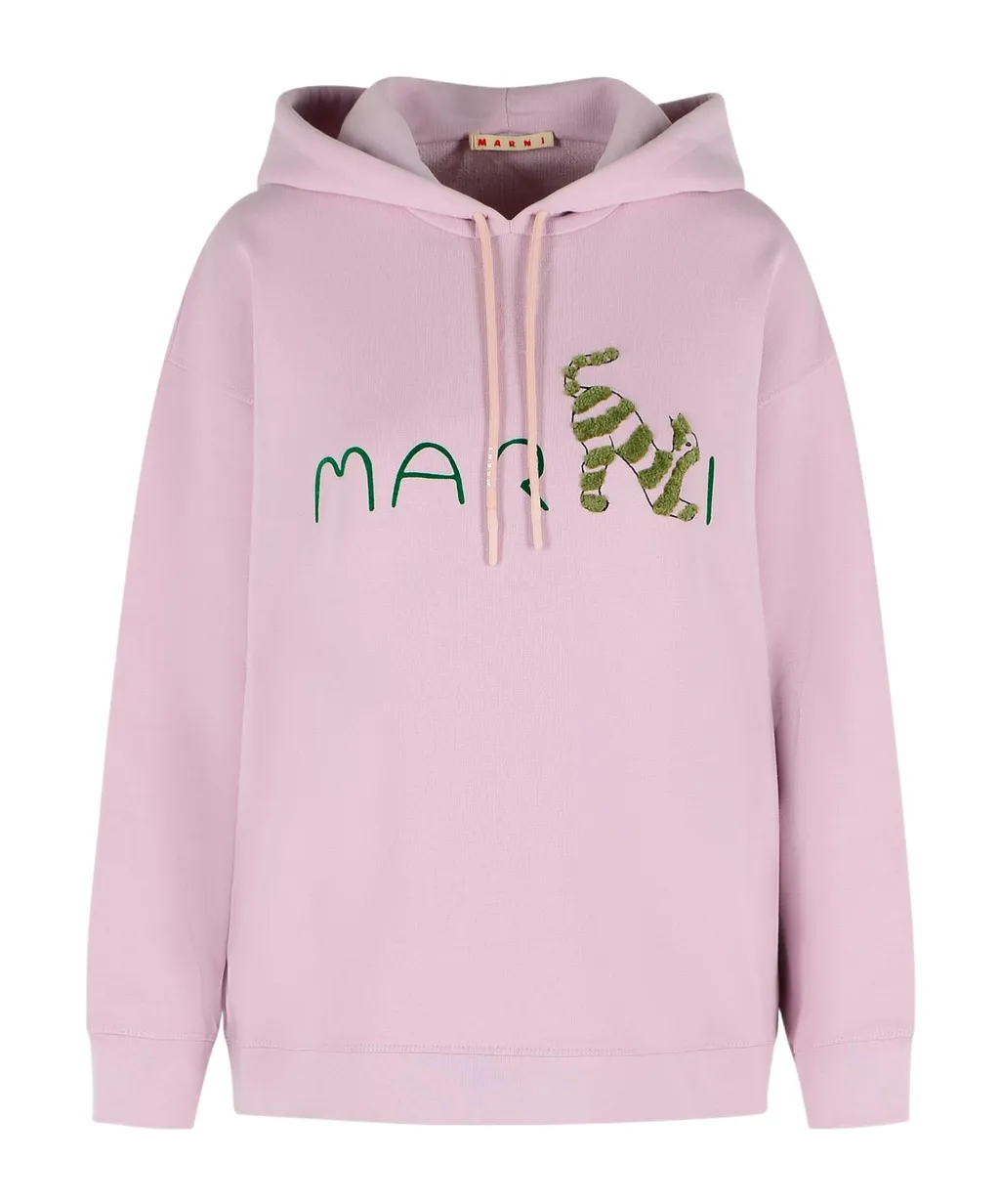 Marni Logo Printed Drawstring Hoodie