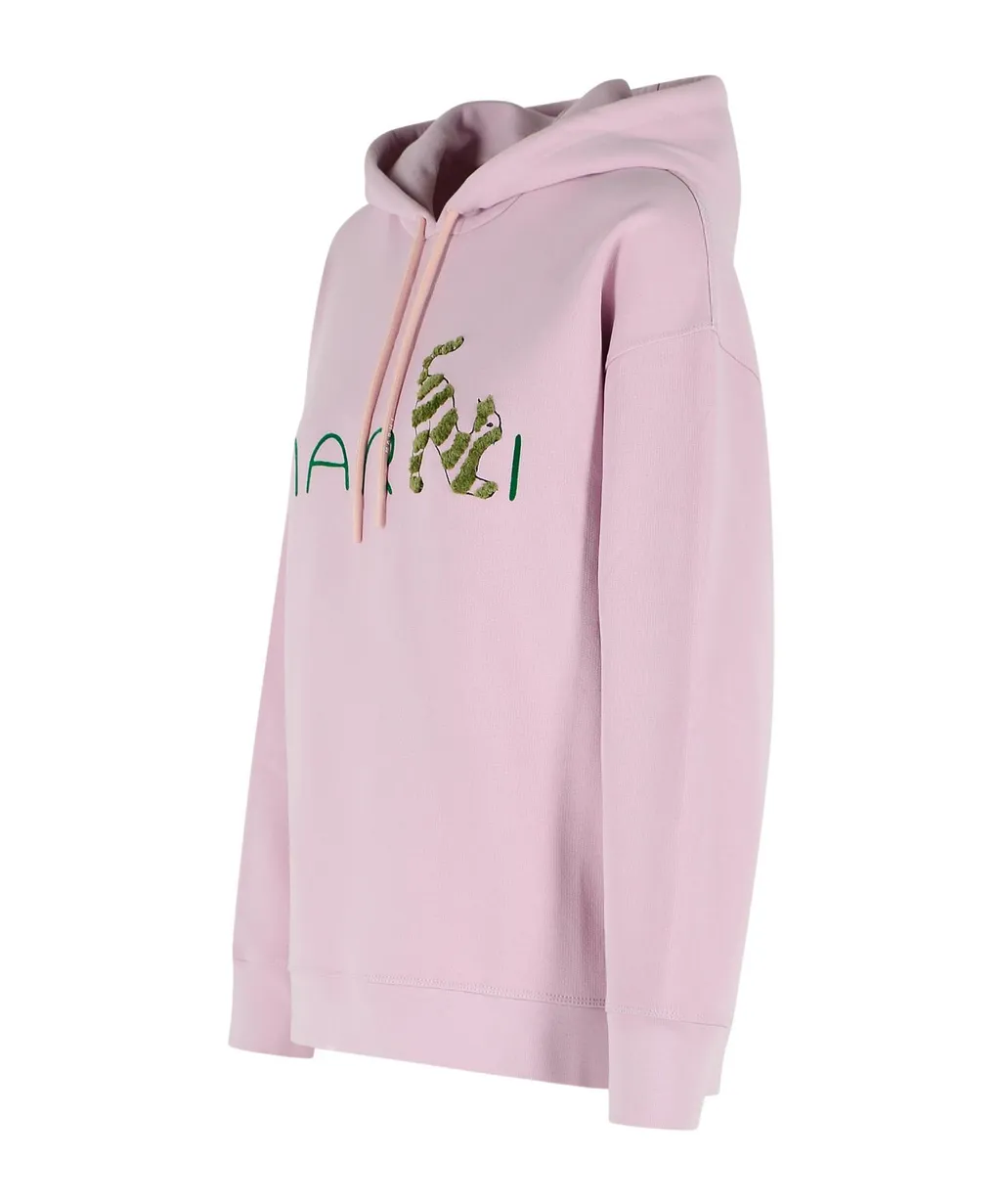 Marni Logo Printed Drawstring Hoodie