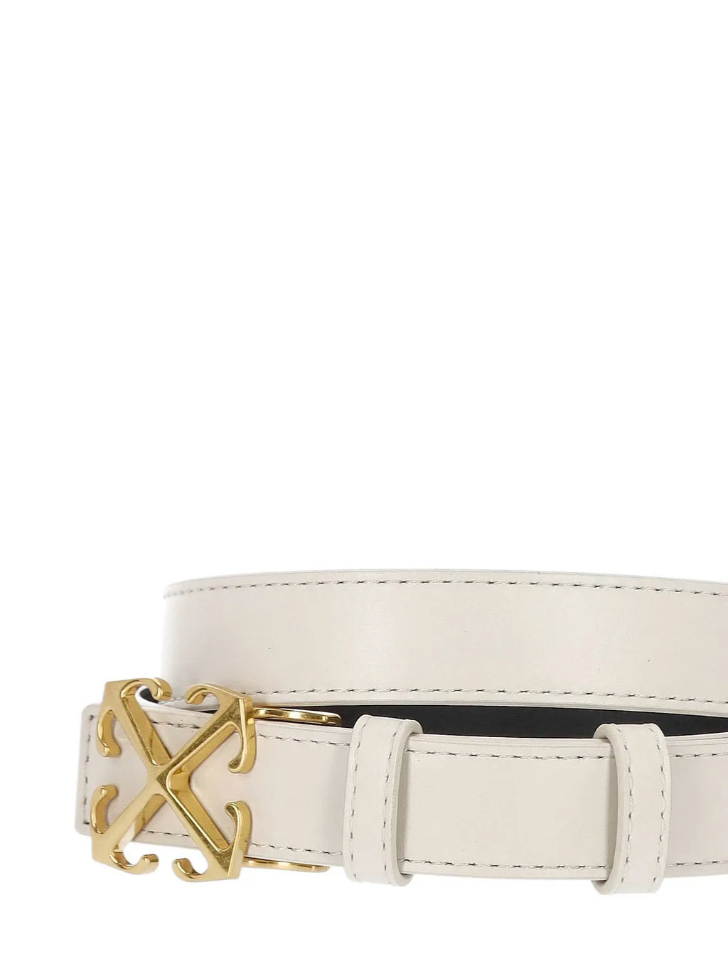 Signature Arrows Motif-Buckle Leather Belt