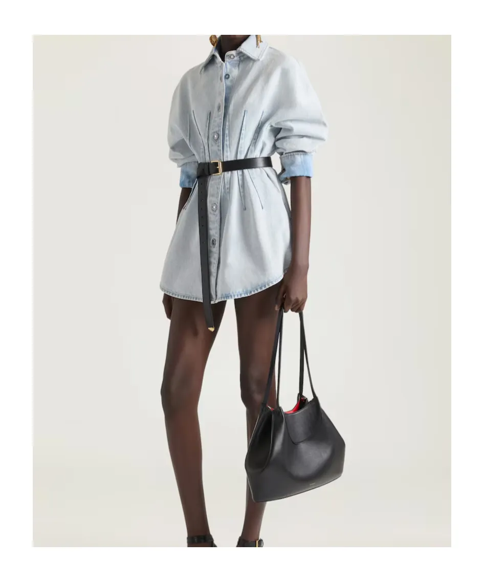 Cocoon Dress In Light Blue Denim