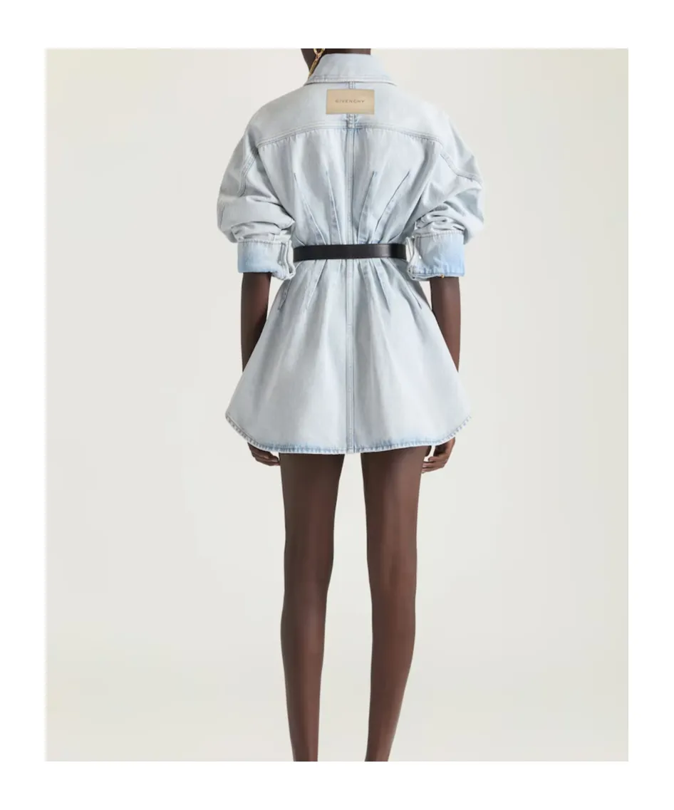Cocoon Dress In Light Blue Denim