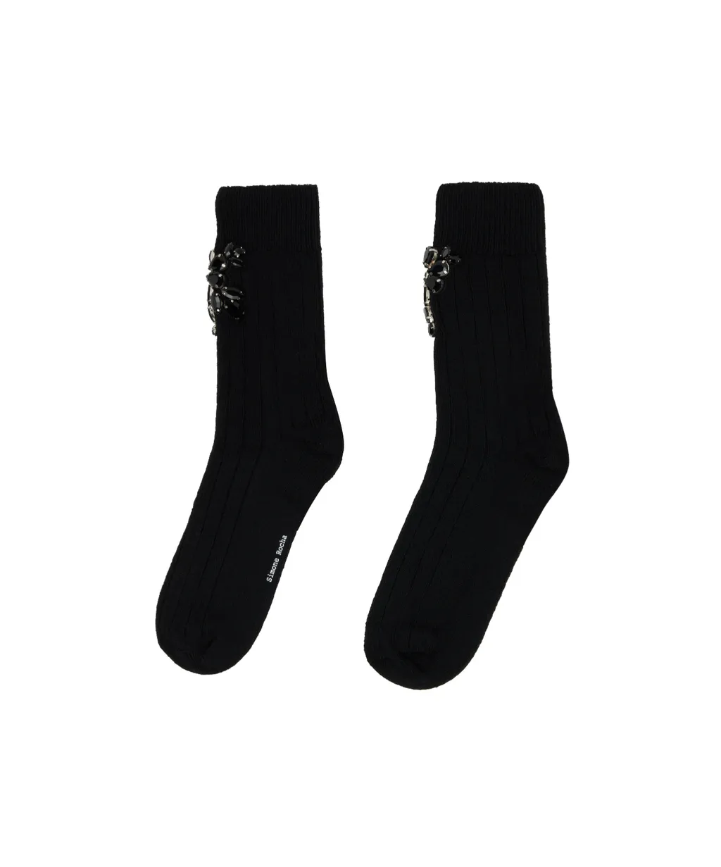 Rose Embellished Ankle Socks