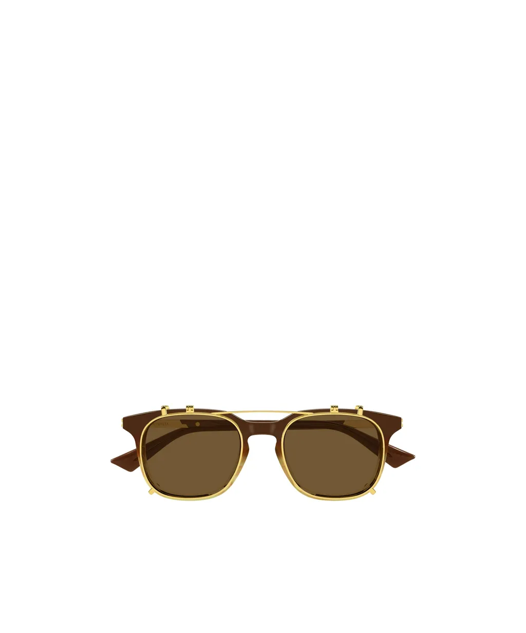 Bottega Veneta Eyewear Classic Square Clip On Sunglasses