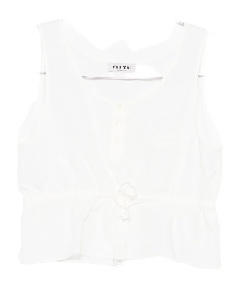 Miu Miu Sleeveless Drawstring Top