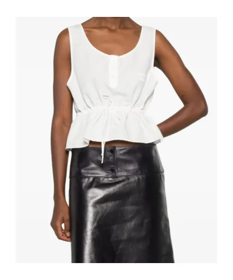 Miu Miu Sleeveless Drawstring Top