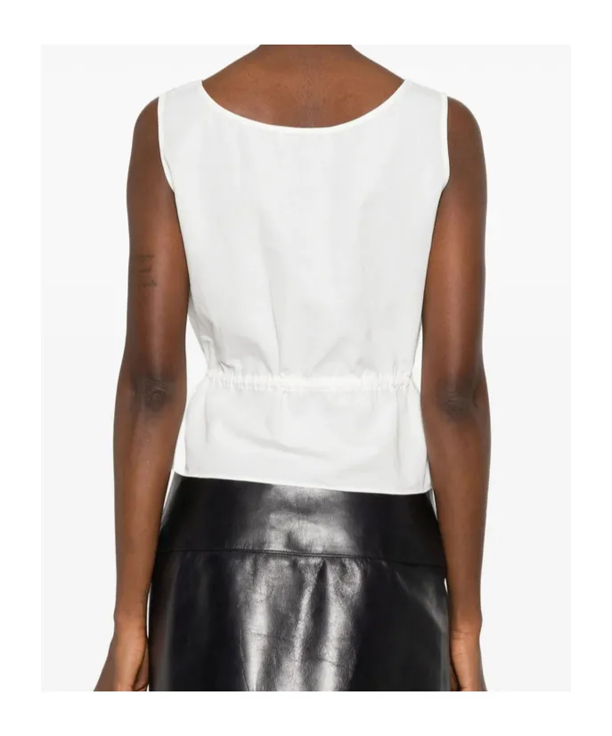 Miu Miu Sleeveless Drawstring Top