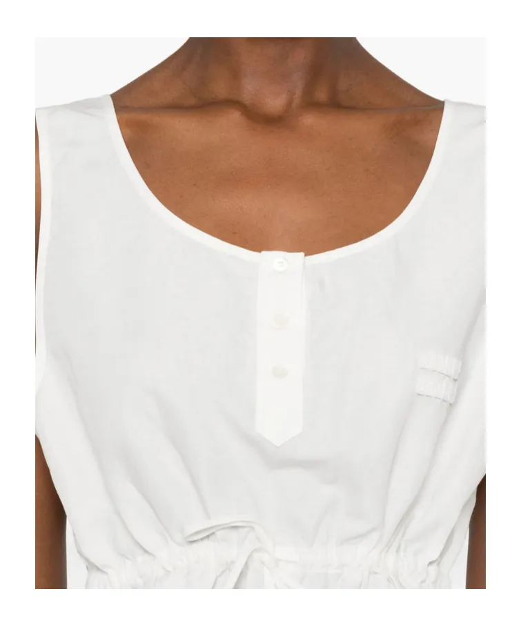 Miu Miu Sleeveless Drawstring Top