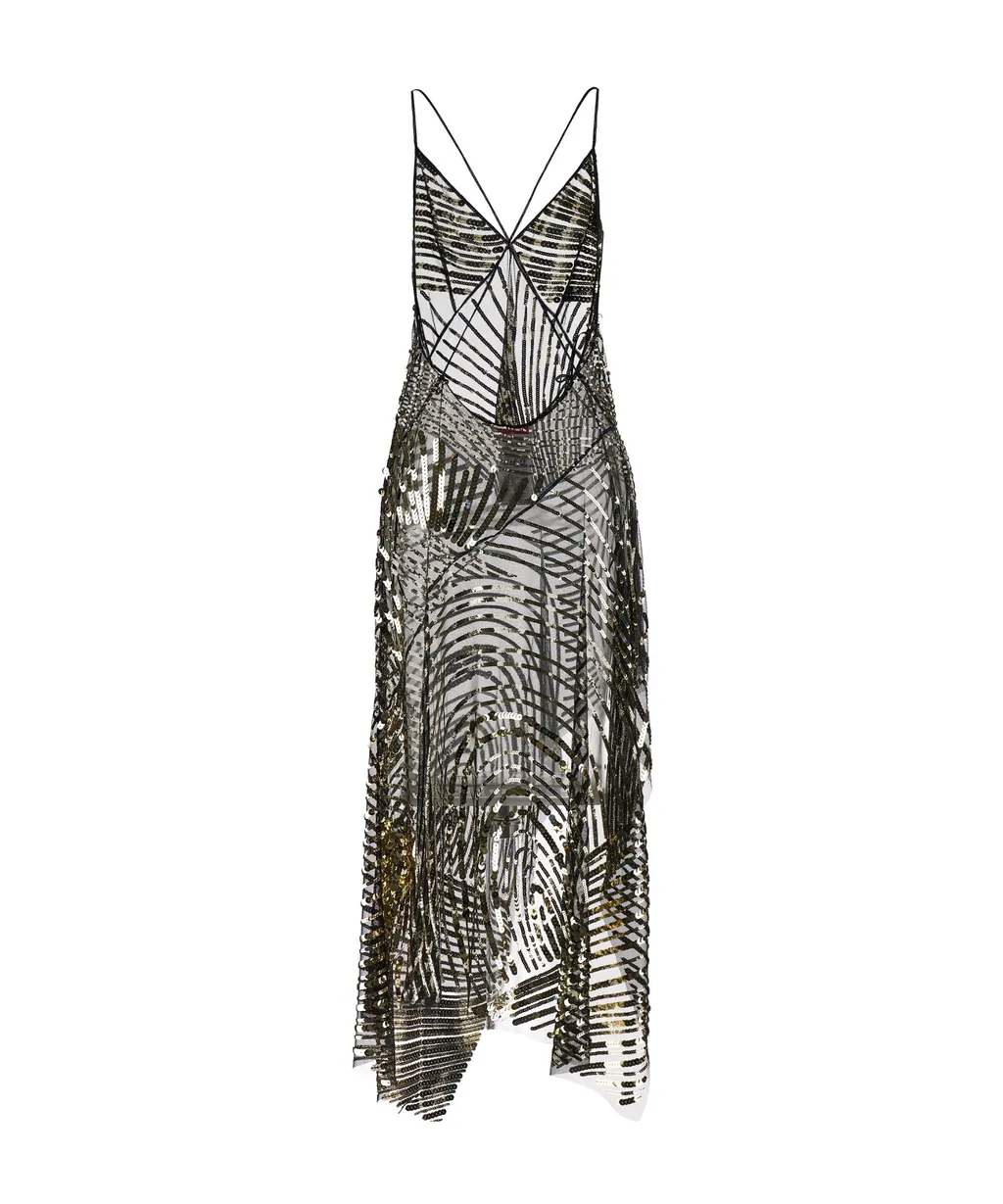 Emilio Pucci Iride Sequin-Embellished Asymmetric Maxi Dress
