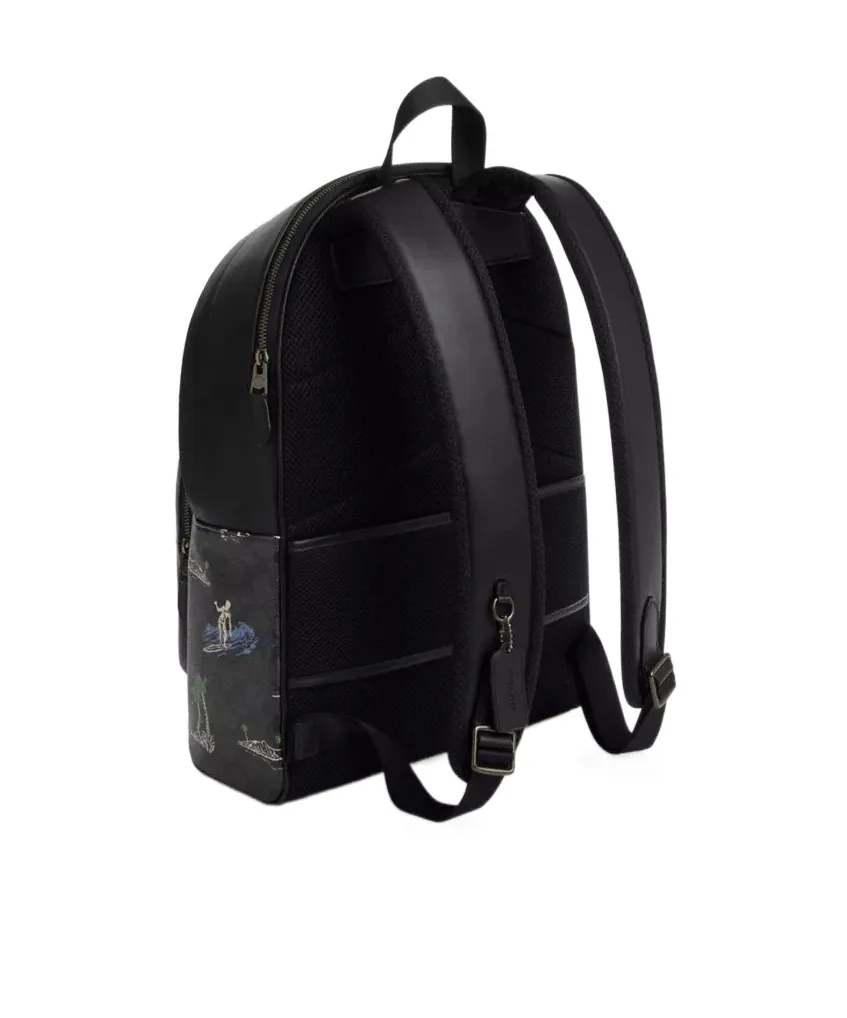 West Backpack In Signature Canvas With Surf Print