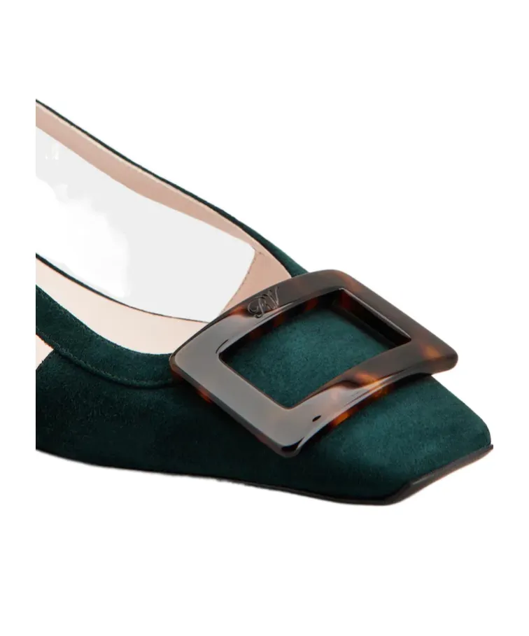 Belle Vivier Slingback Ballerinas In Suede