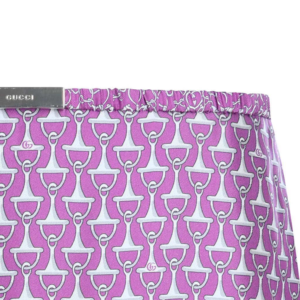 Gucci Monogram Patterned Satin Skirt