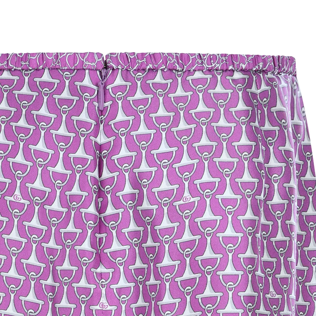 Gucci Monogram Patterned Satin Skirt