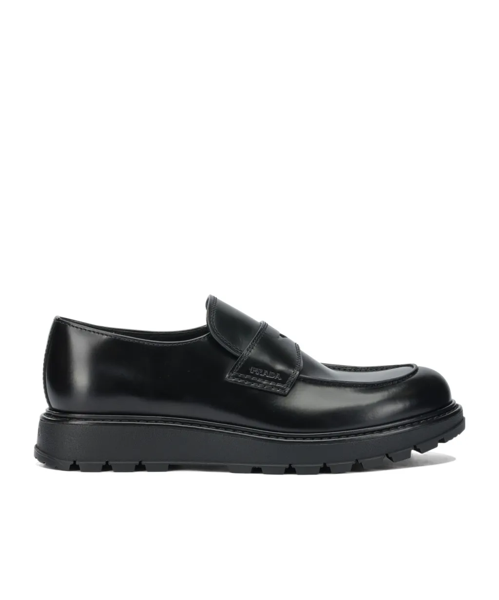 Prada Logo-Detailed Slip-On Loafers