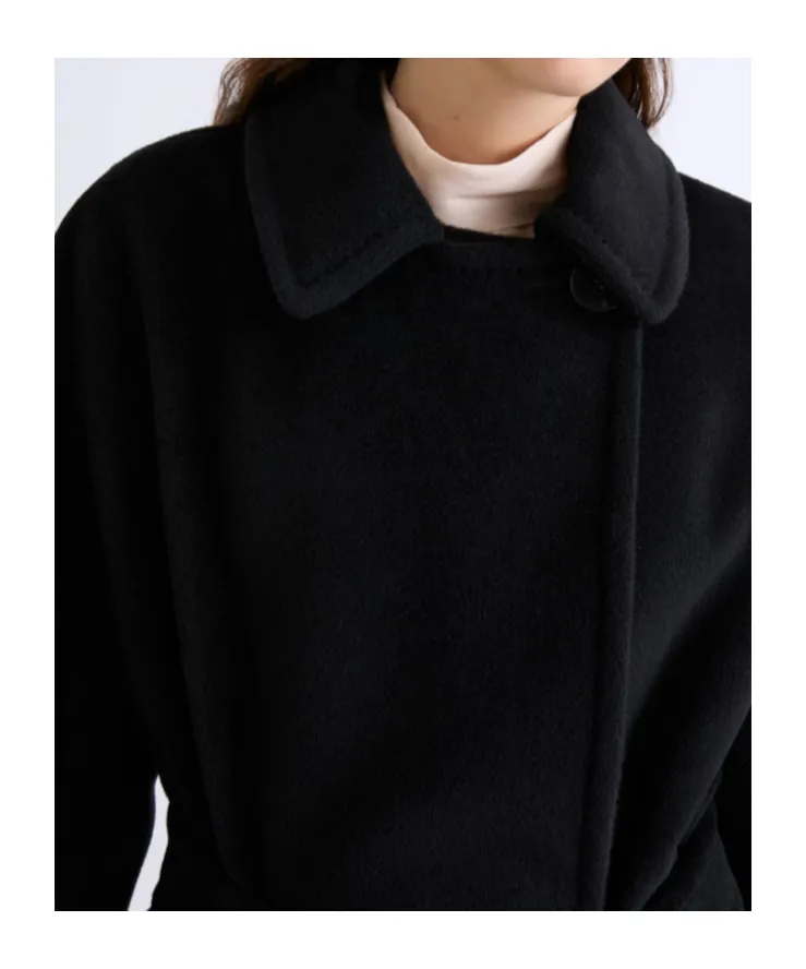 Double-Breasted Beaver Cloth Coat
