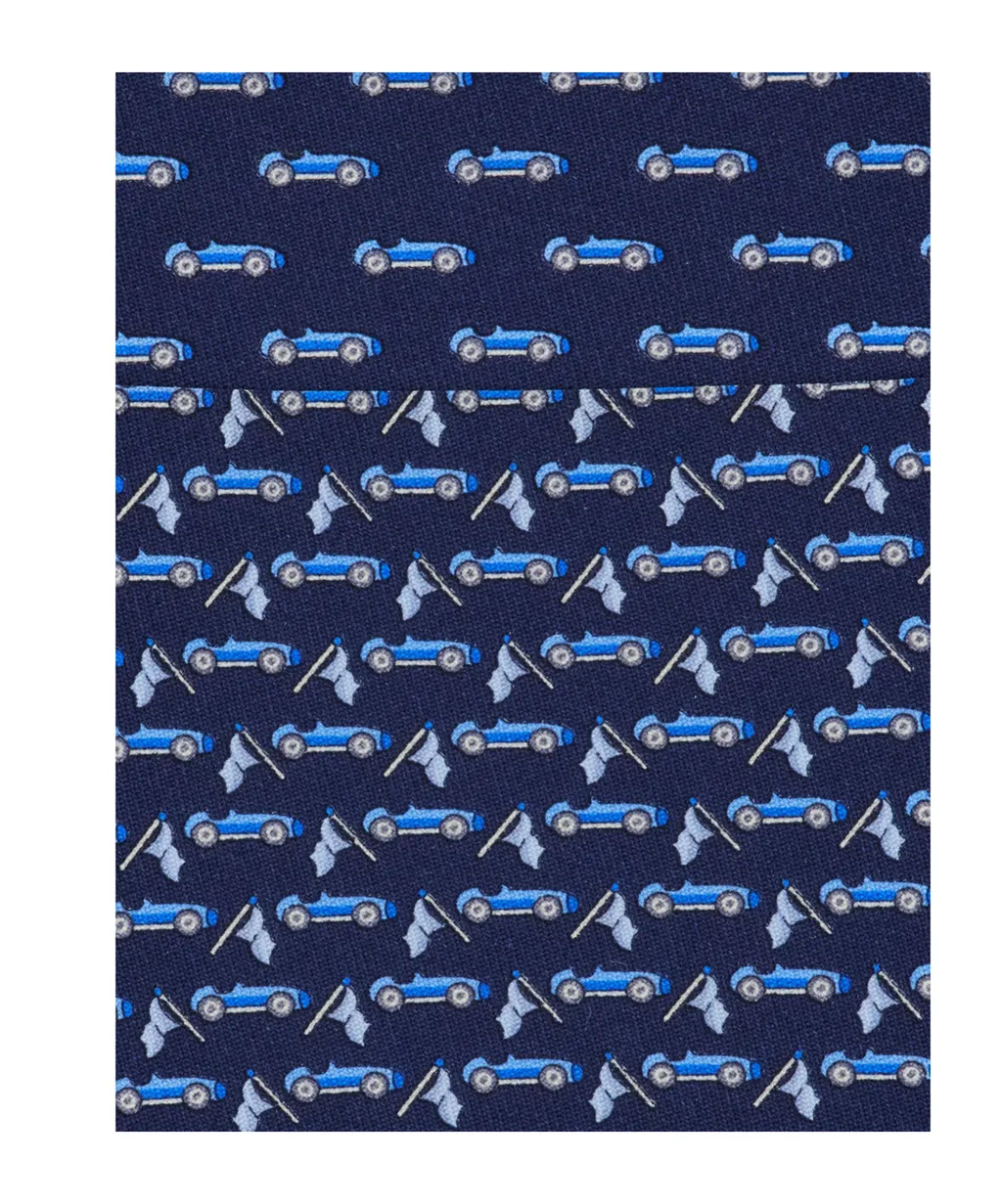 Race Print Silk Tie