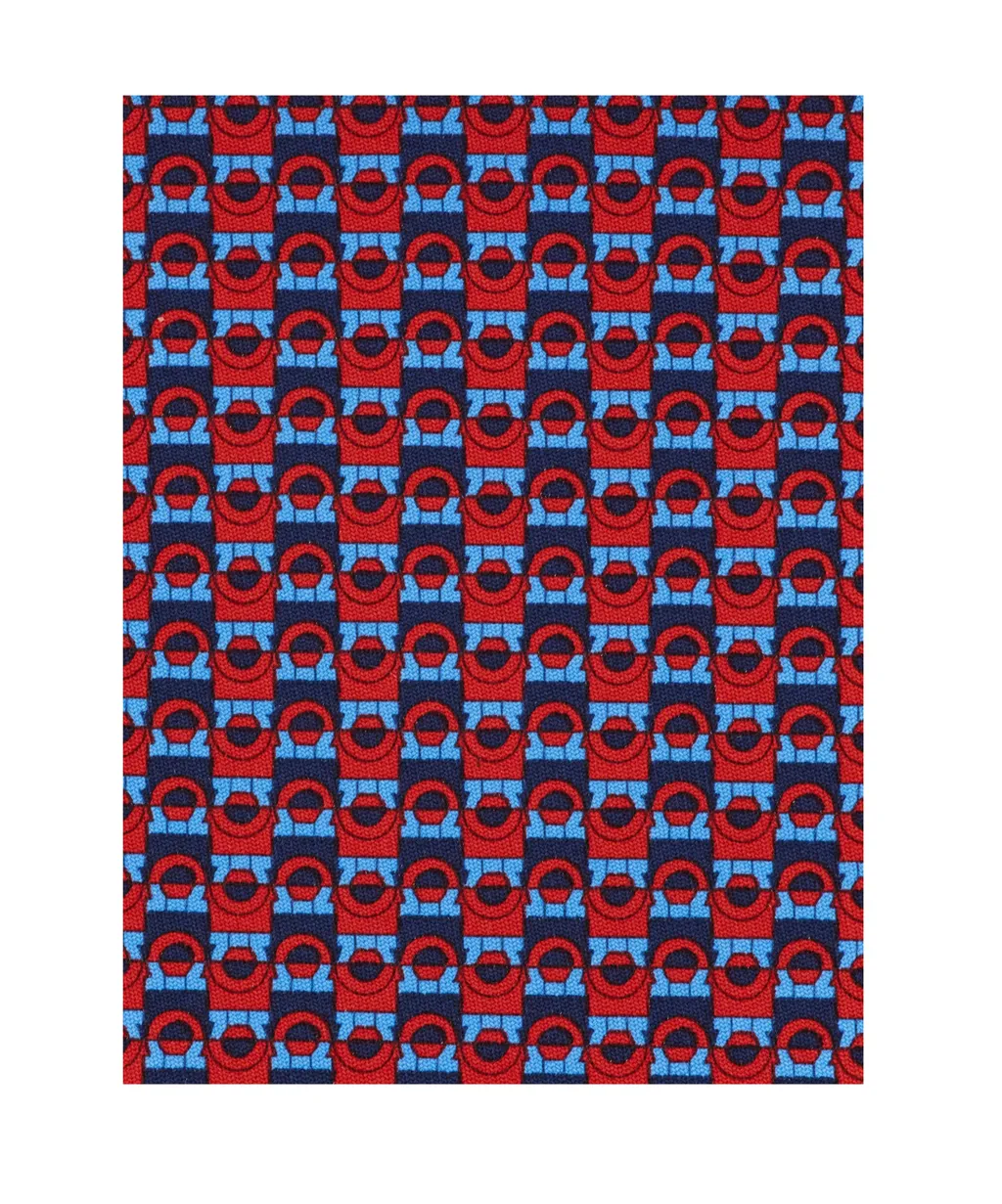 Gancini Bicolor Print Silk Tie
