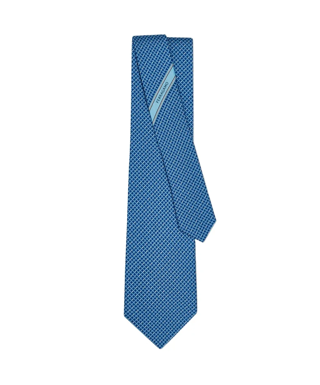 Gancini Striped Print Tie