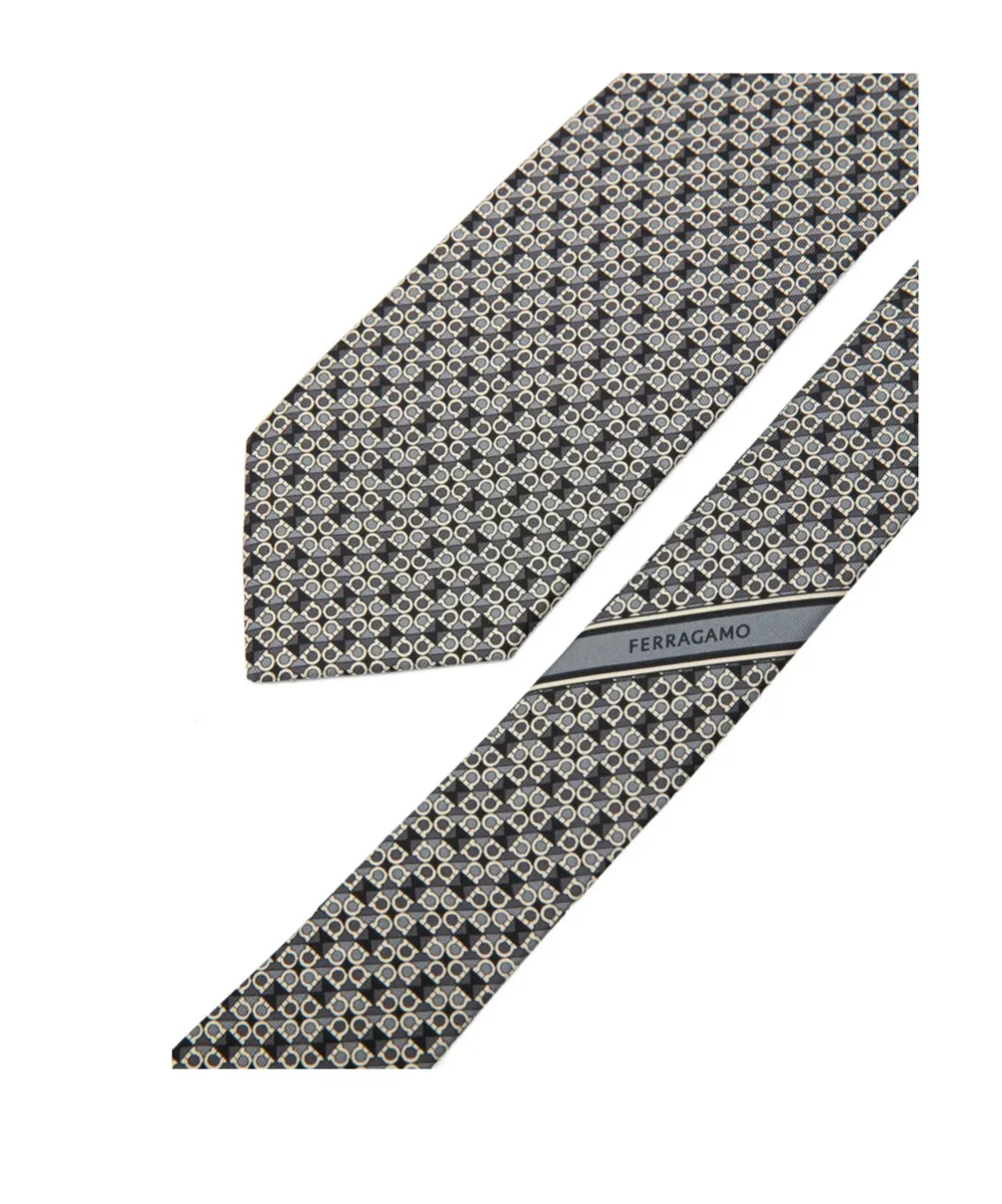 Gancini Printed Tie