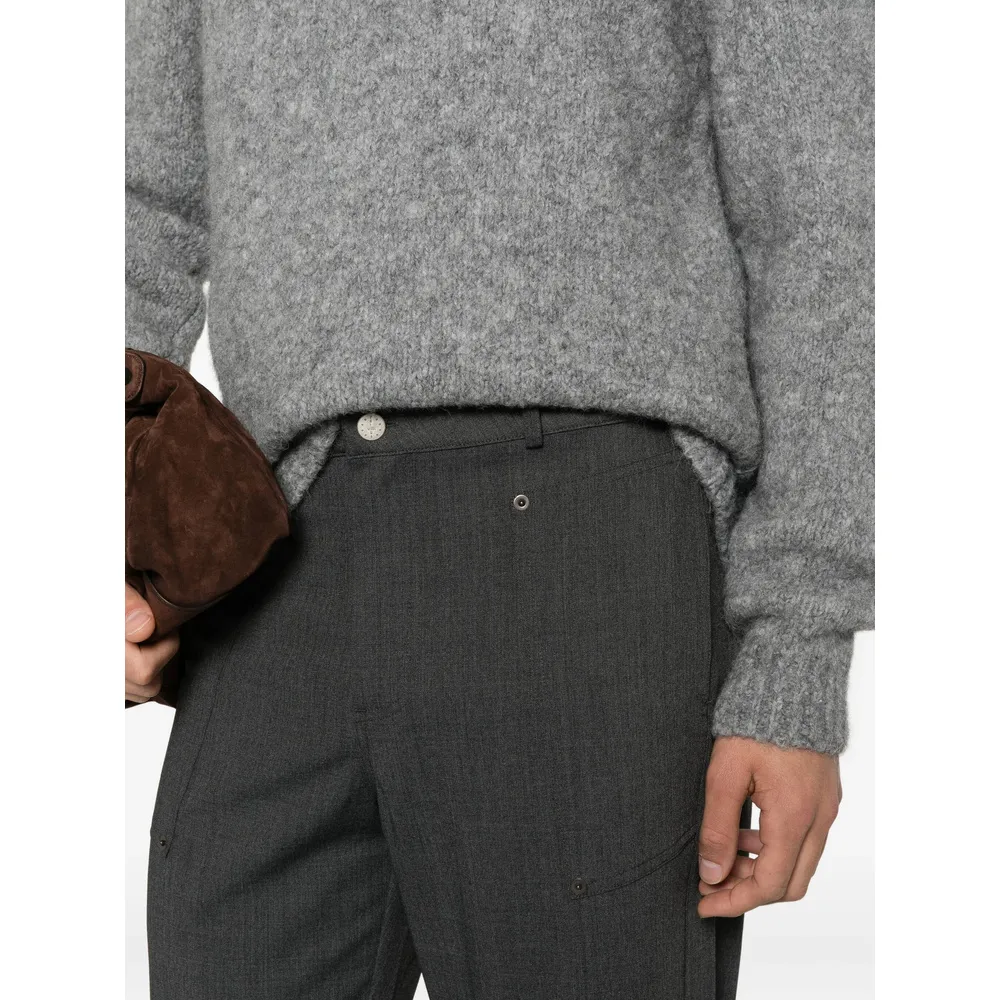 Pleated Zipper Casual Pants
