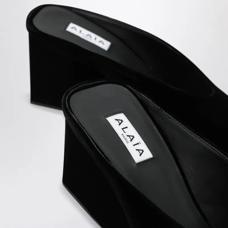 AlaÏA Cube Wedge Mules