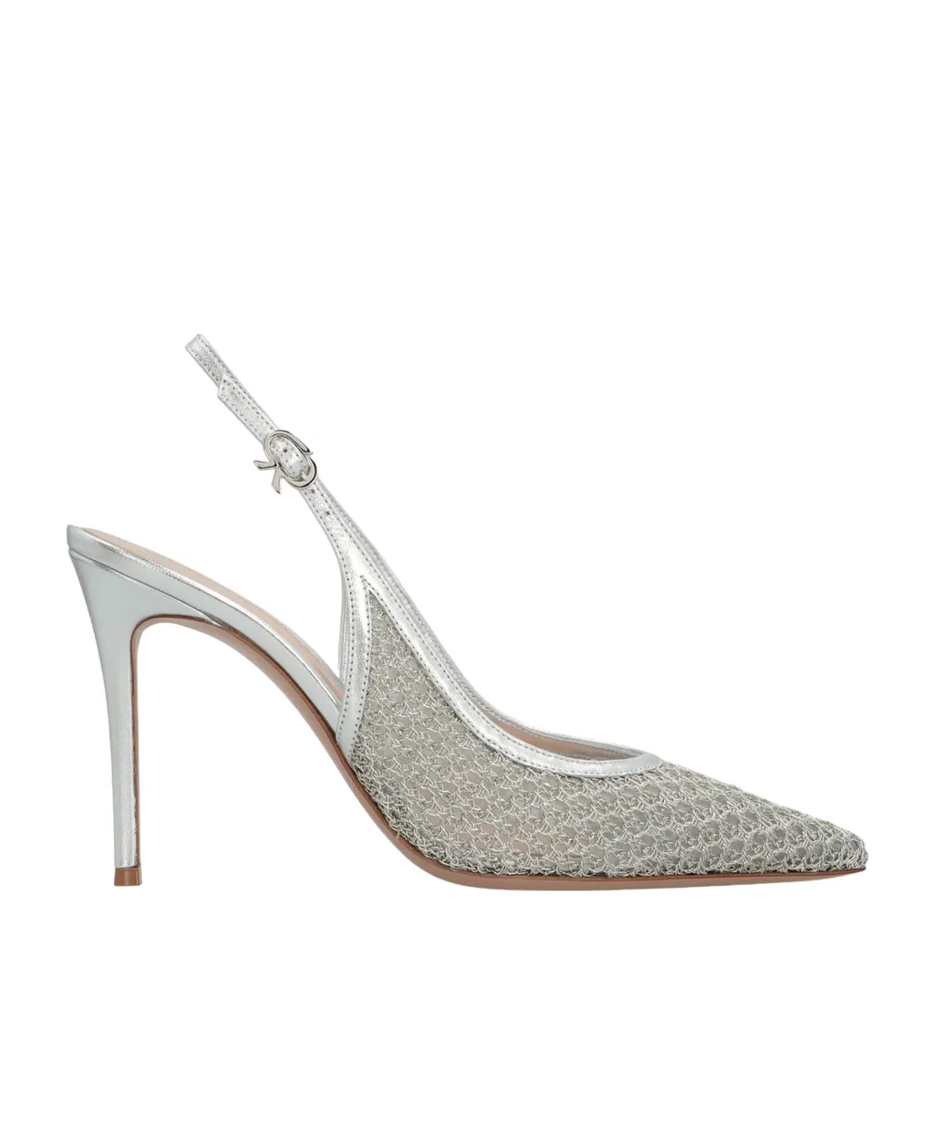 Gianvito Rossi Slingback Mesh Heeled Pumps