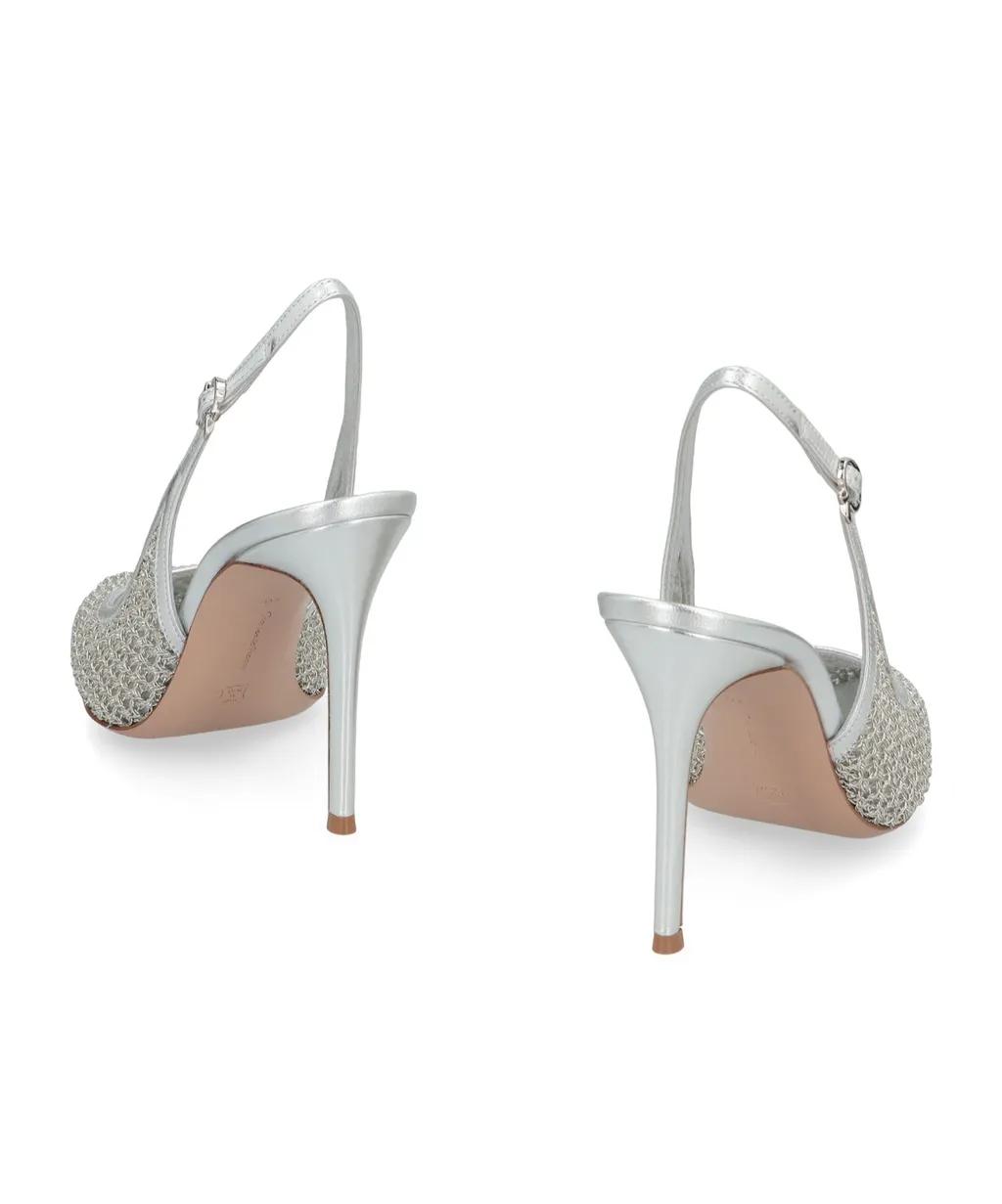Gianvito Rossi Slingback Mesh Heeled Pumps