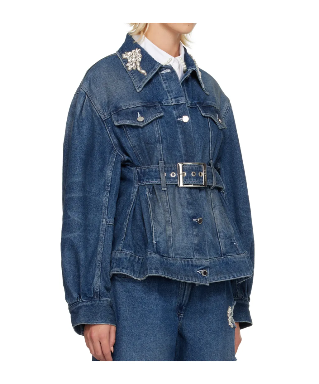Denim Jacket With Belt Details
