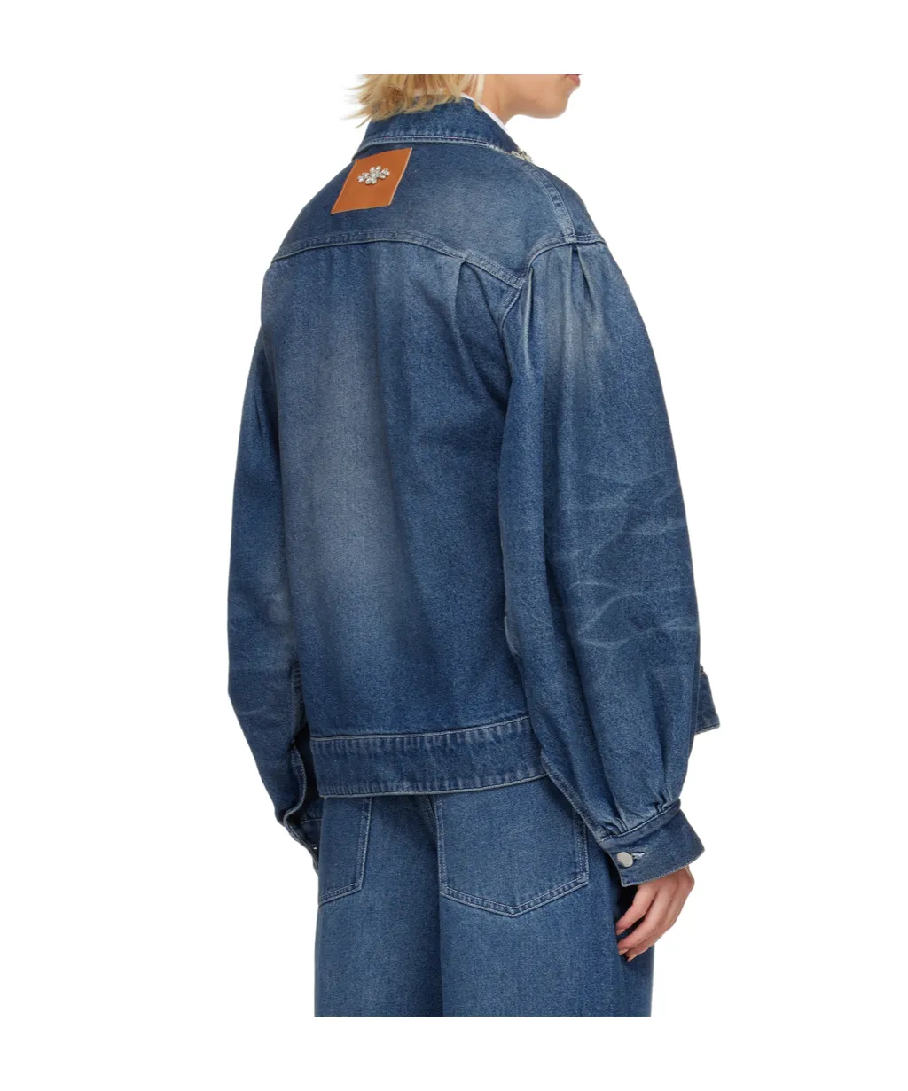 Denim Jacket With Belt Details