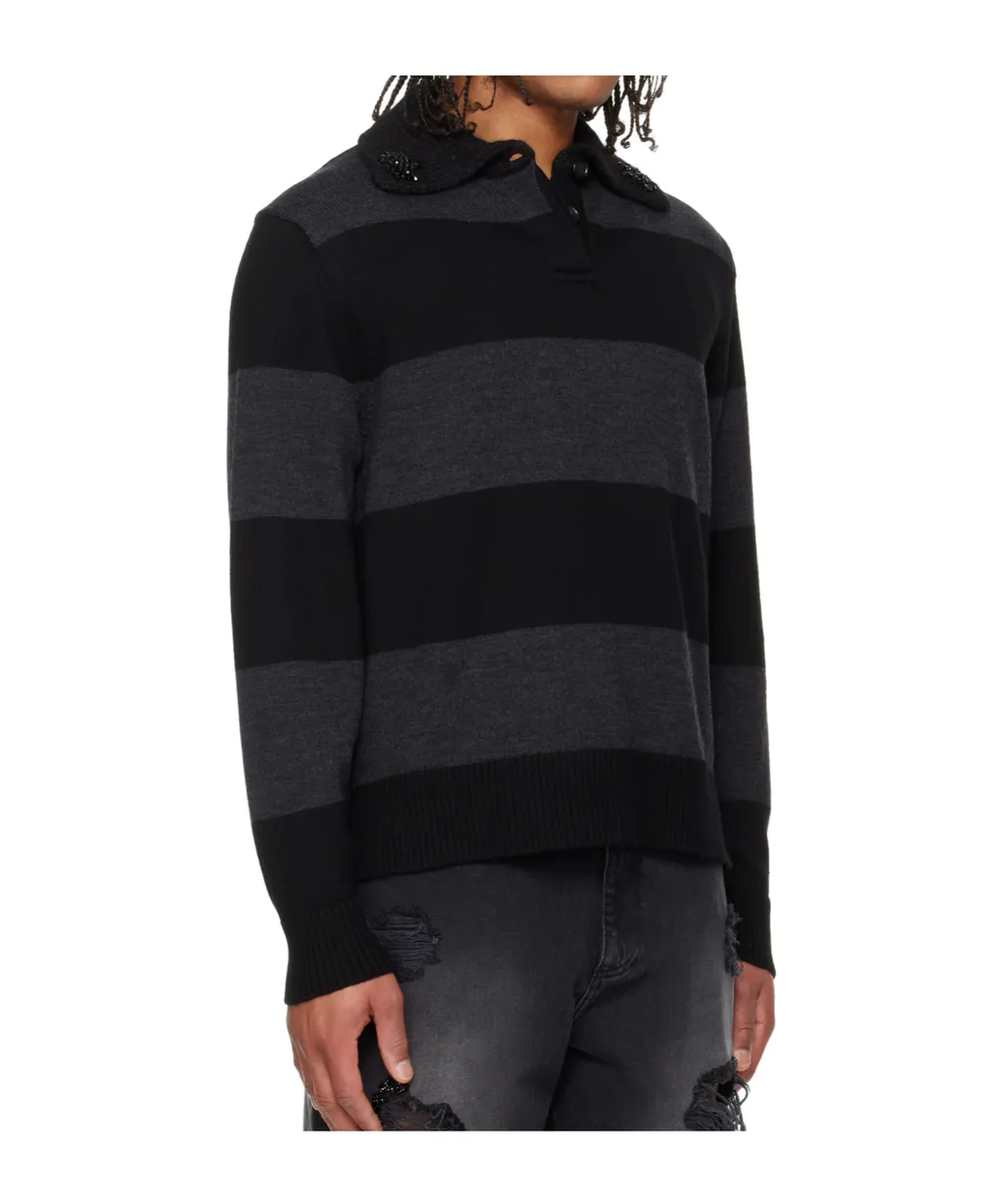Merino Wool Knit Polo Shirt