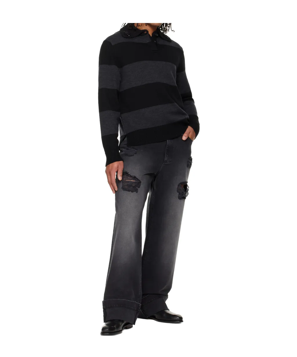 Merino Wool Knit Polo Shirt
