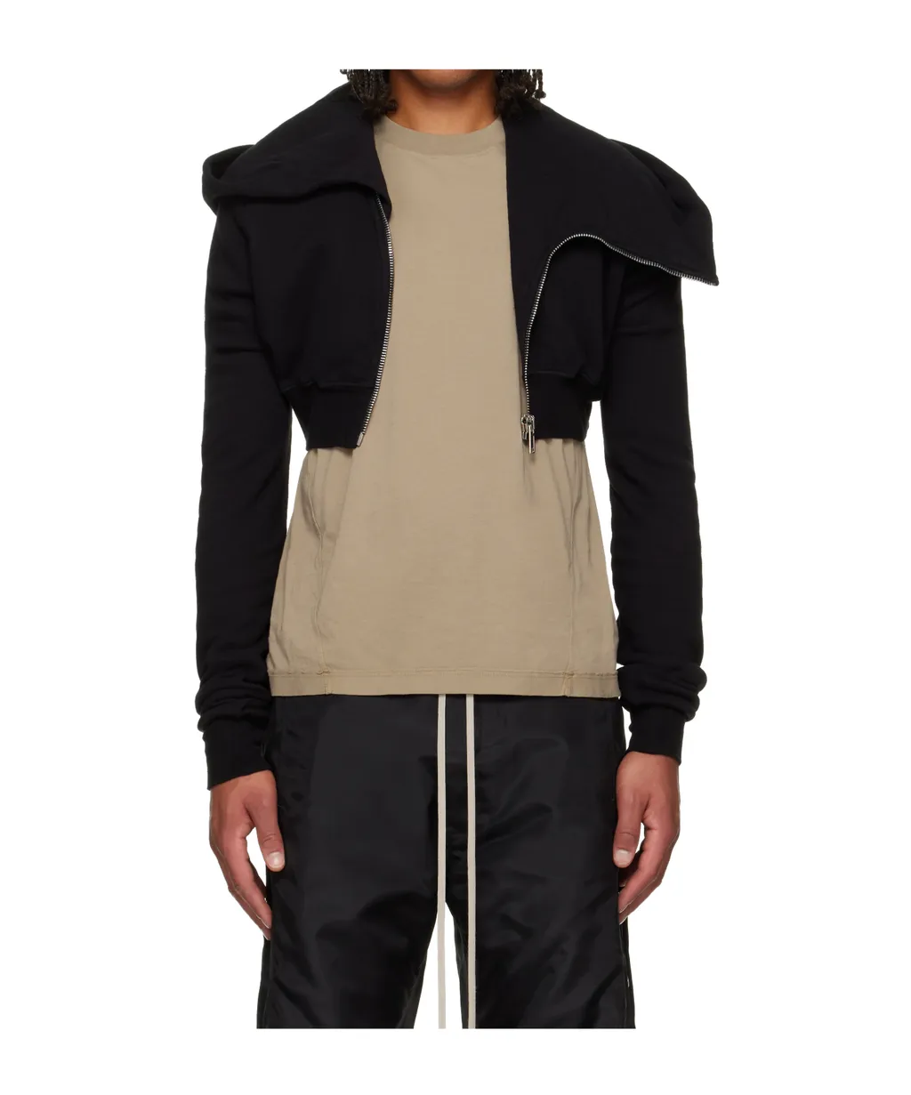 Draped Zip-Front Asymmetrical Hoodie