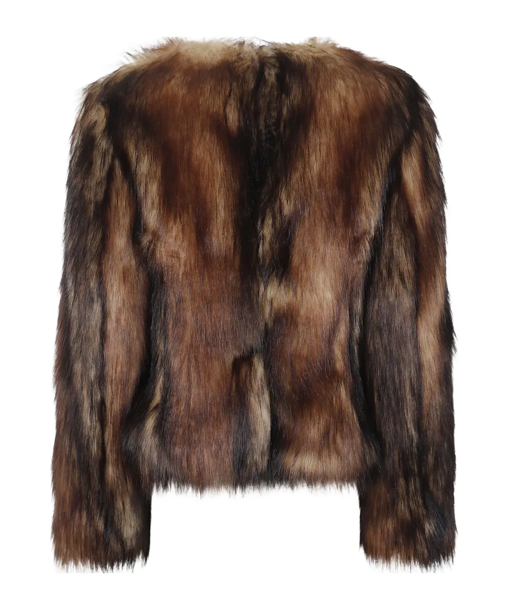 Sculpted Faux Fur Fray Jacket