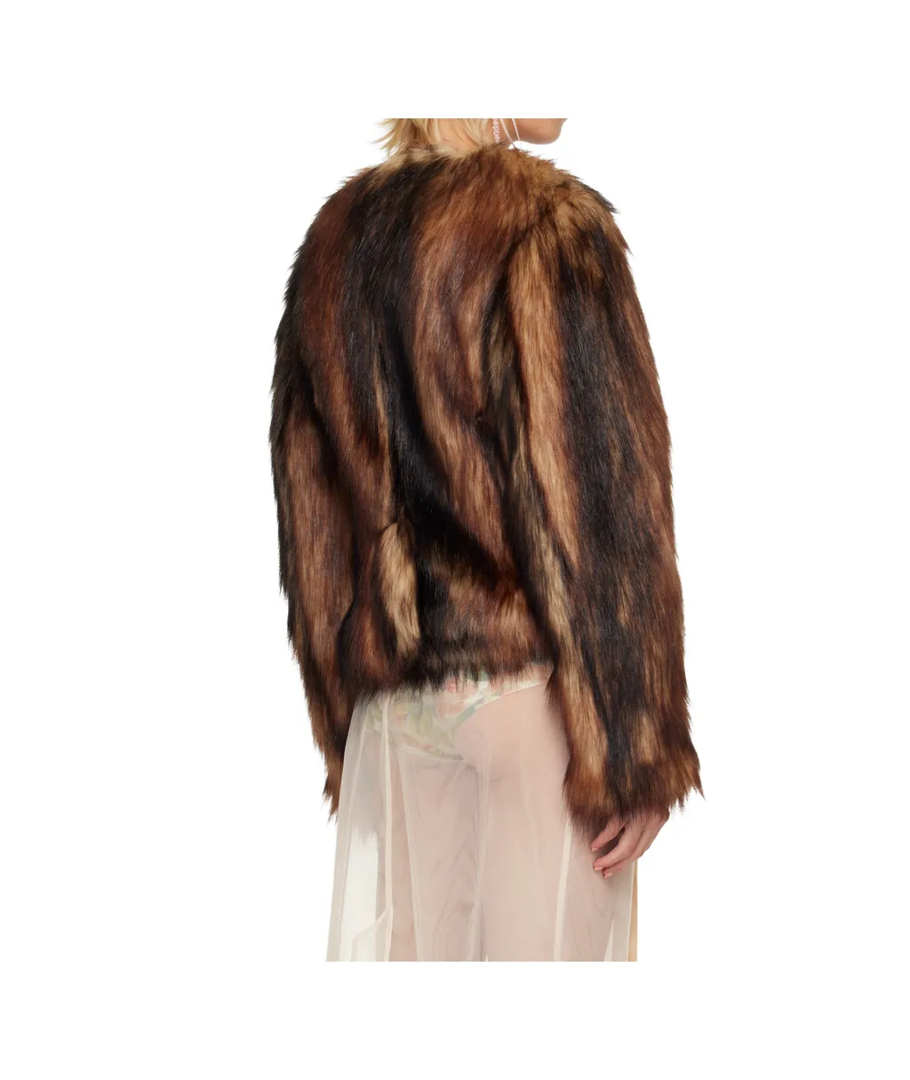 Sculpted Faux Fur Fray Jacket