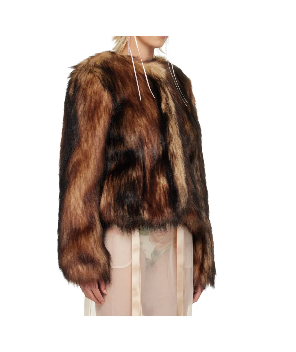 Sculpted Faux Fur Fray Jacket