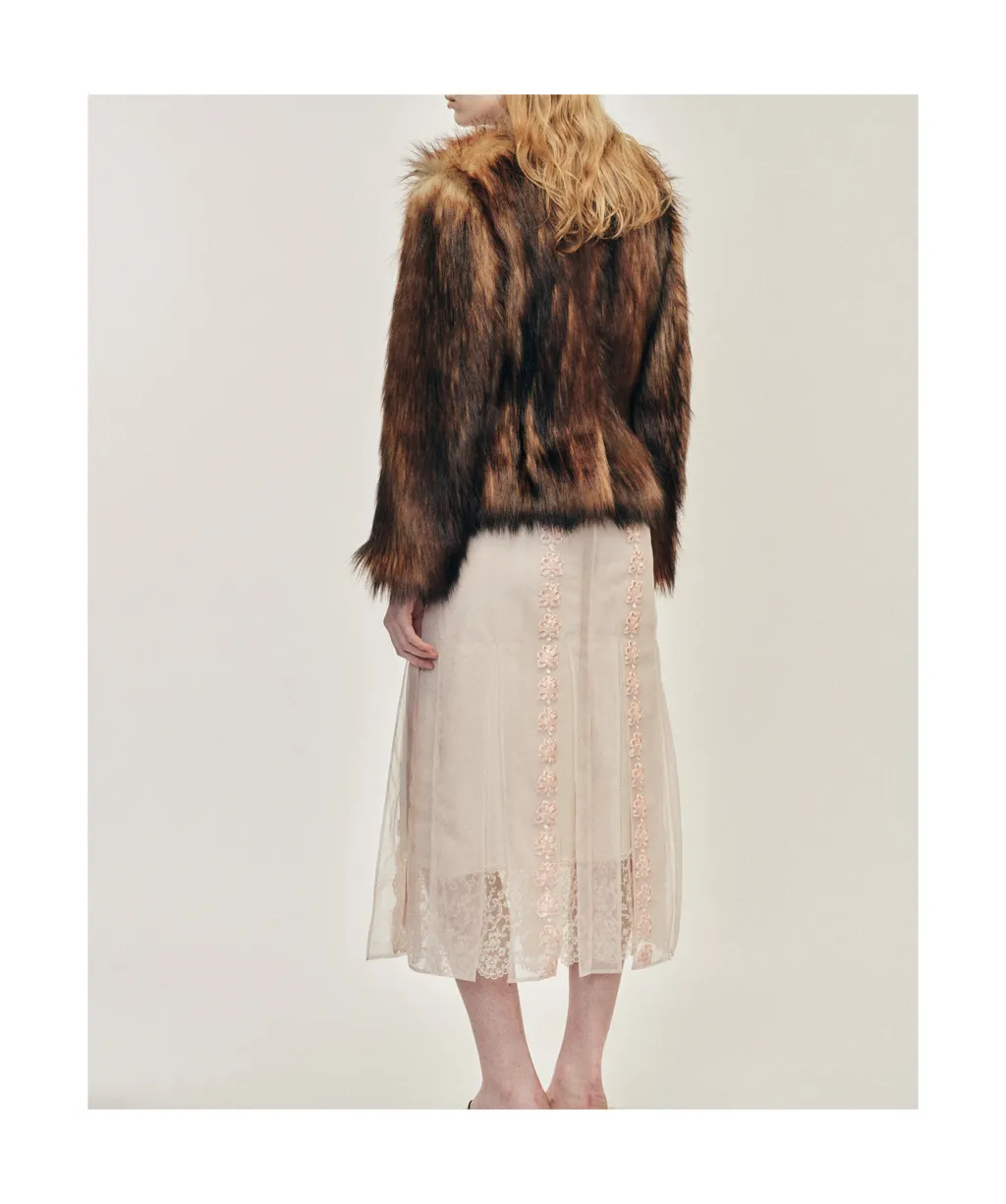 Sculpted Faux Fur Fray Jacket