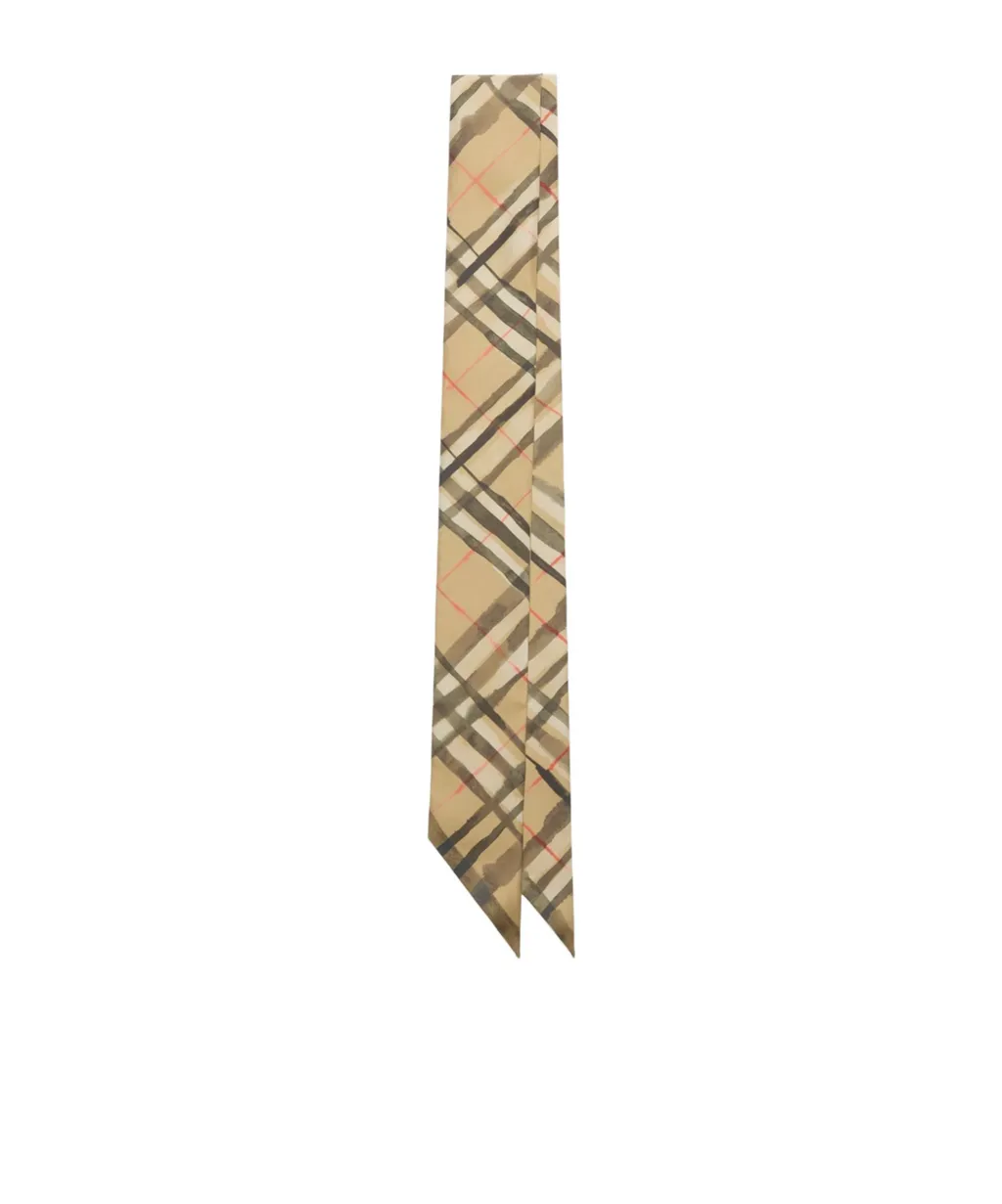 Burberry Skinny Watercolour Check Scarf