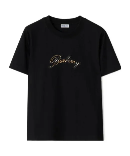 Burberry Check Cursive Logo T-Shirt