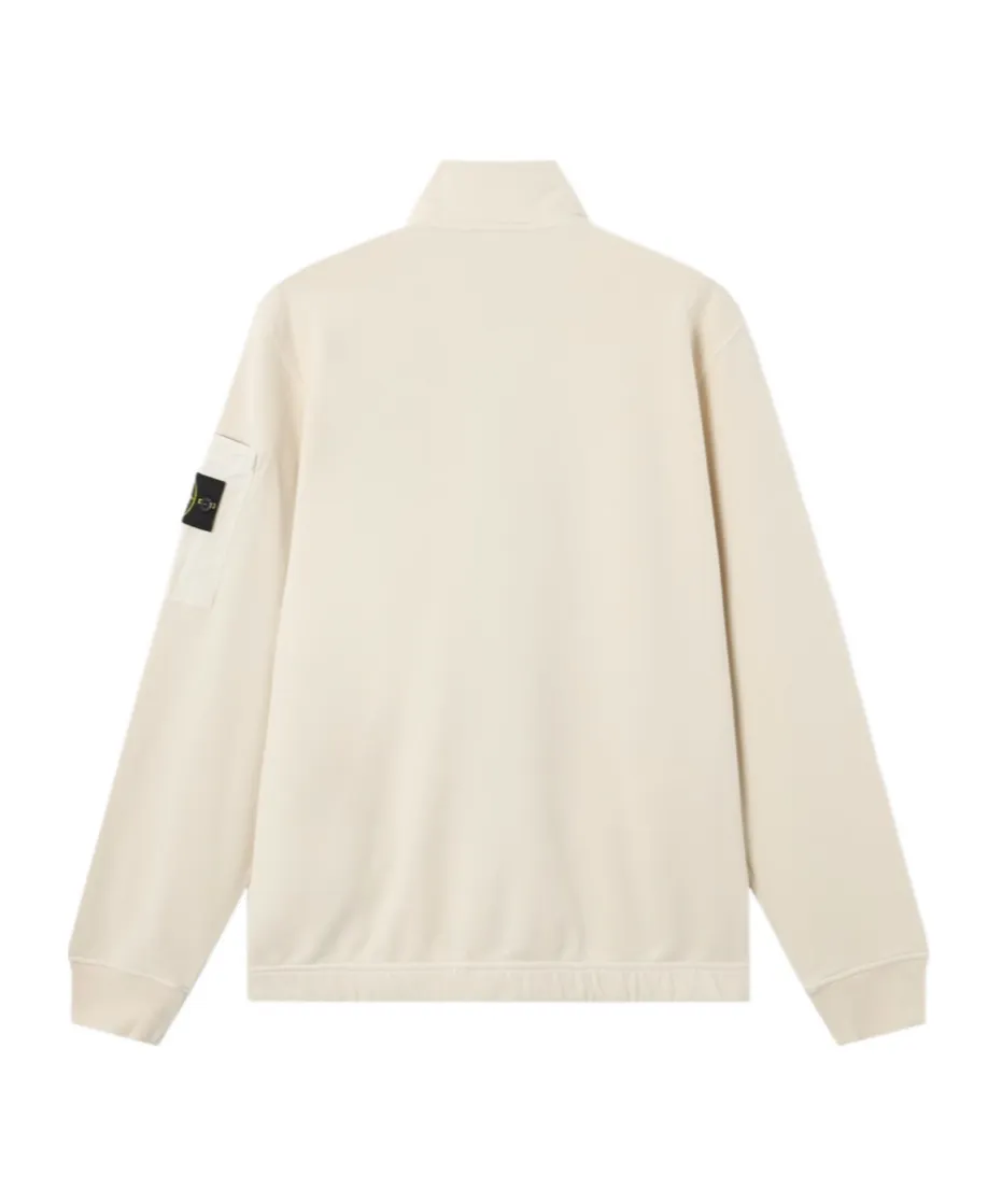 Stone Island Logo Patch Zip-Up Sweatshirt