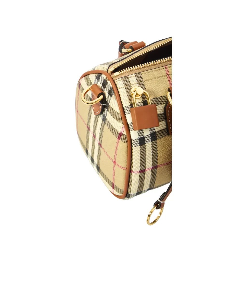 Burberry Check Printed Zipped Bowling Tote Bag