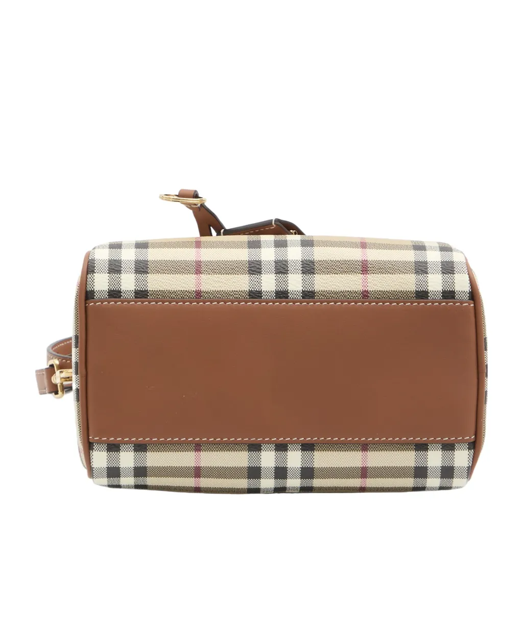 Burberry Check Printed Zipped Bowling Tote Bag