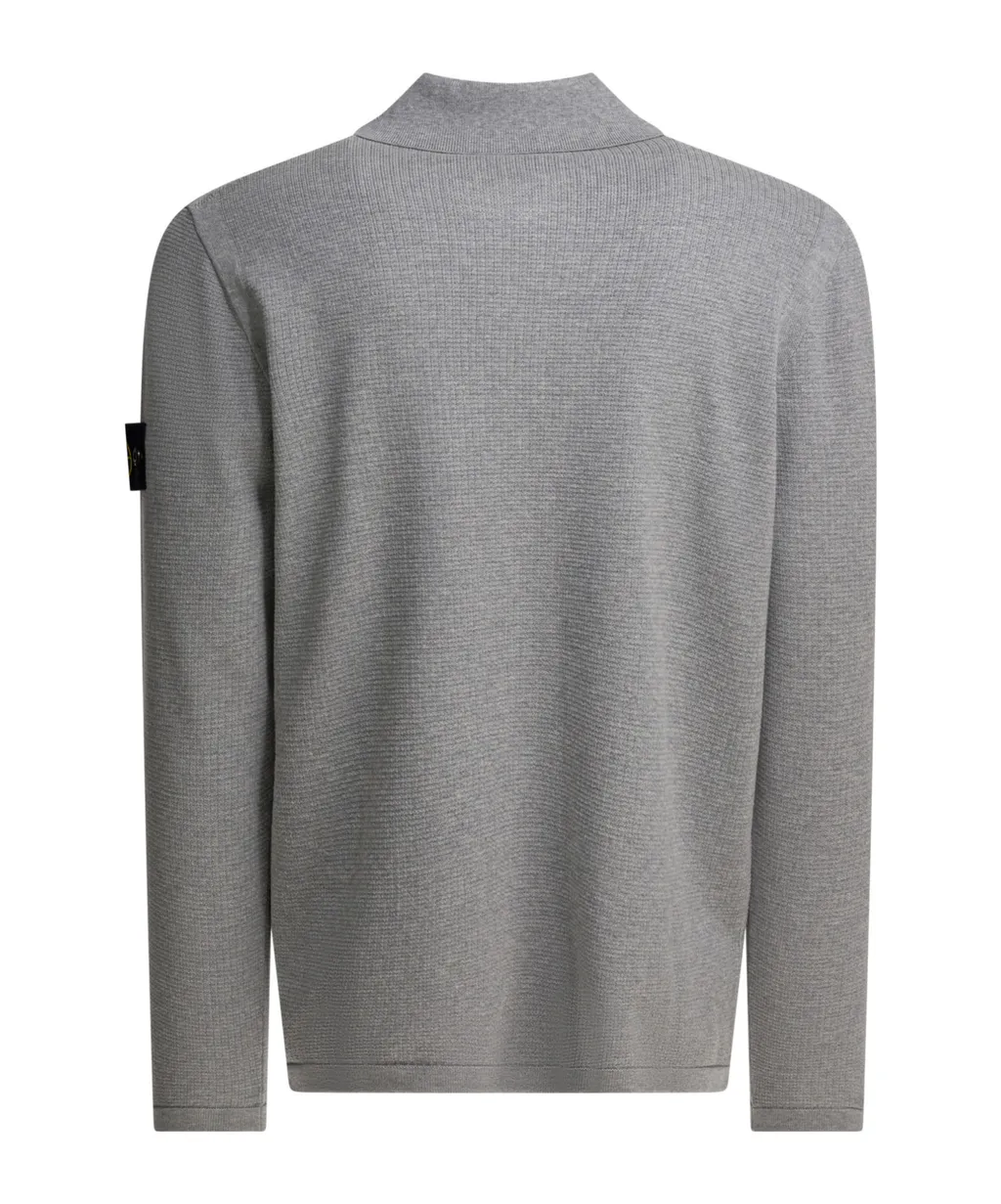 Stone Island Long-Sleeve Knit Polo Shirt