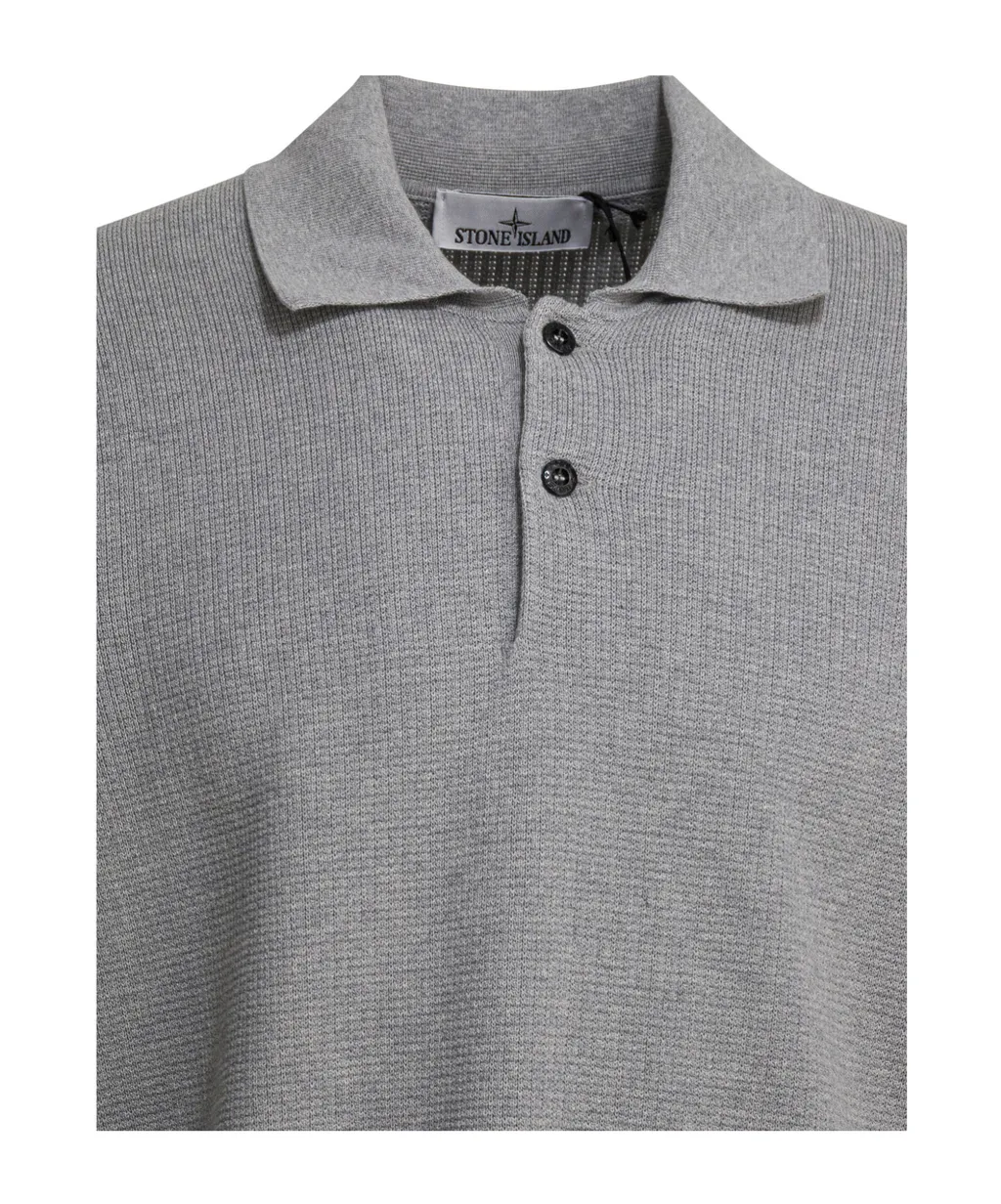 Stone Island Long-Sleeve Knit Polo Shirt