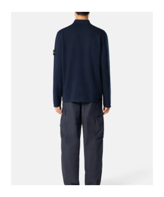 Stone Island Long-Sleeve Knit Polo Shirt