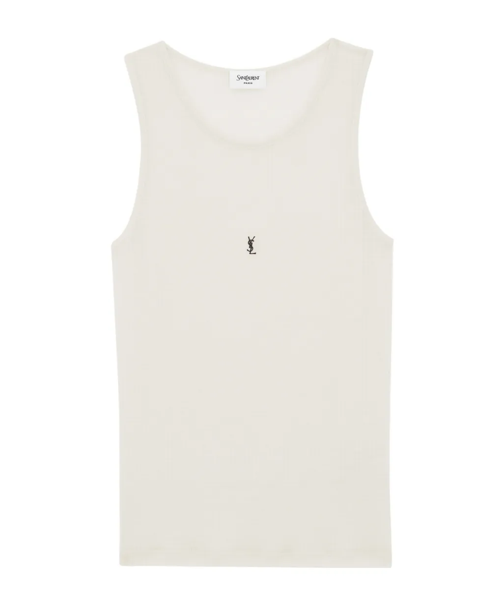 Saint Laurent Cassandre Ribbed Tank Top