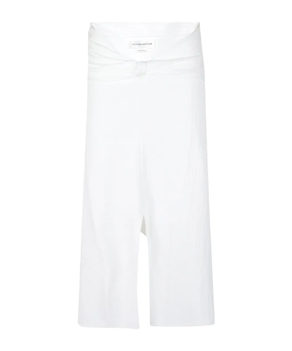 Victoria Beckham Twist-Front Ribbed Skirt