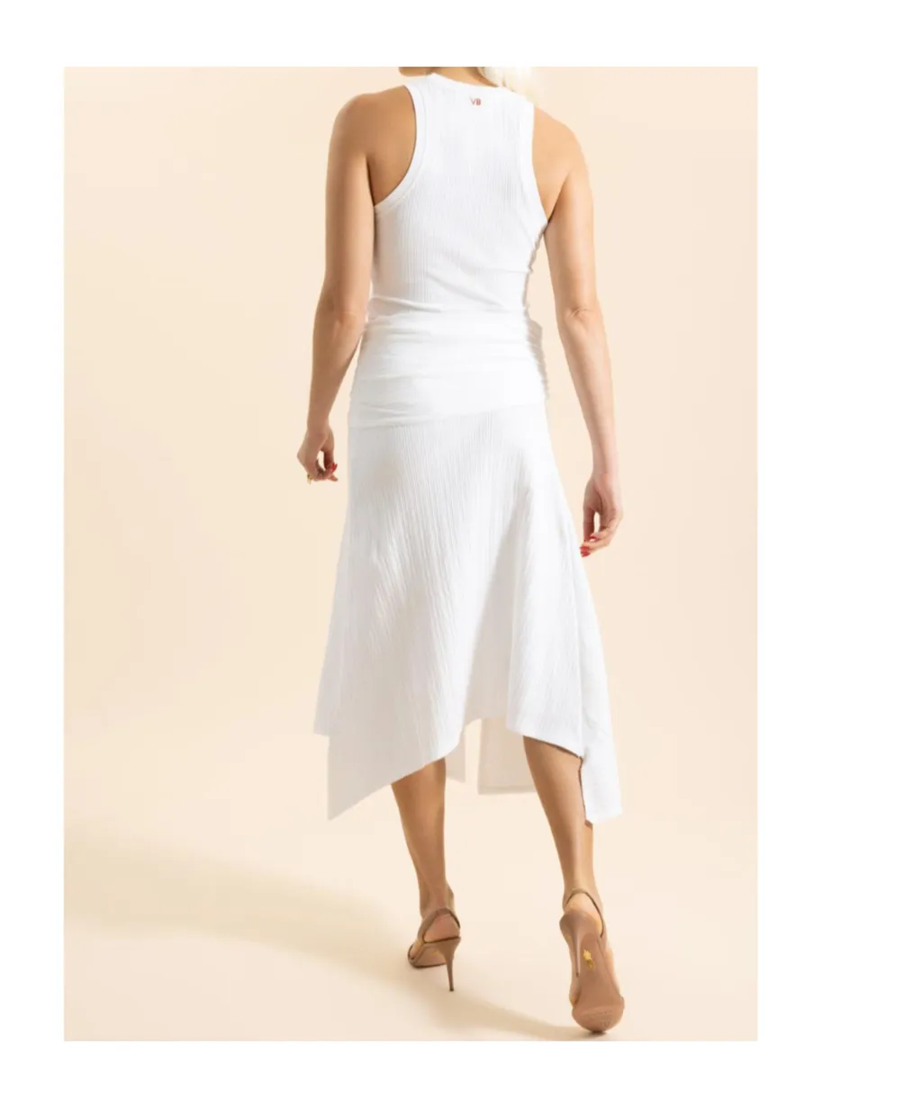 Victoria Beckham Twist-Front Ribbed Skirt