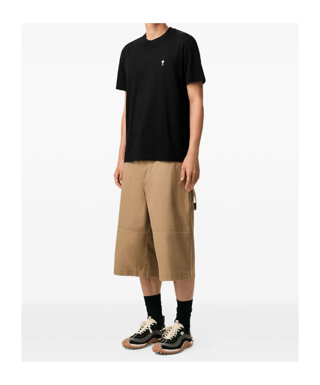 Ami Logo Embroidered Crewneck T-Shirt