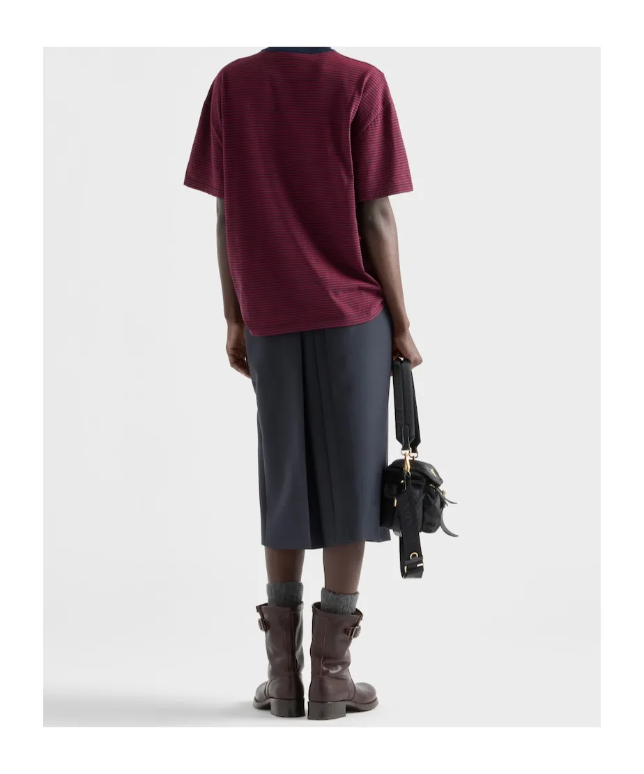 Prada Striped Crewneck T-Shirt