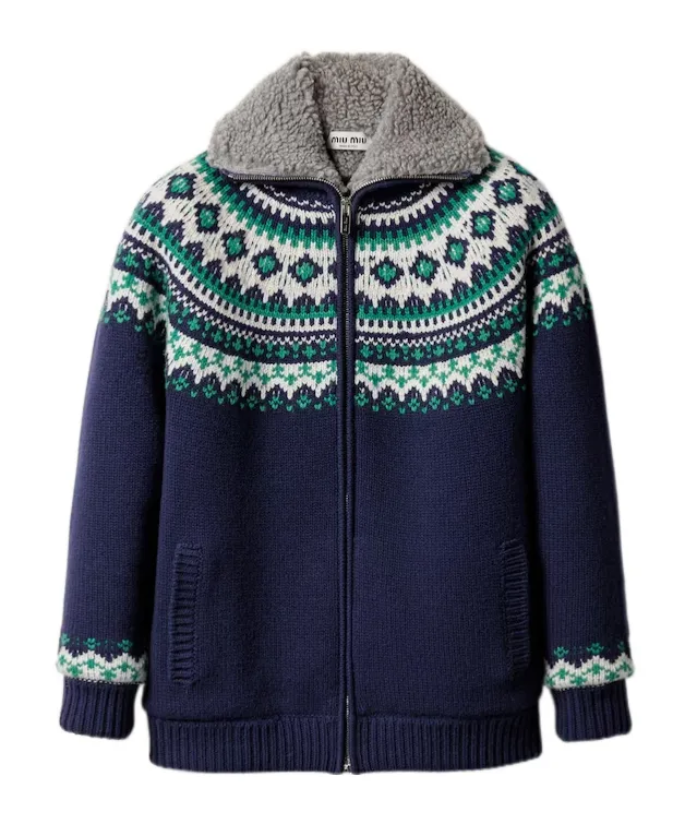 Miu Miu Zip-Up Cardigan